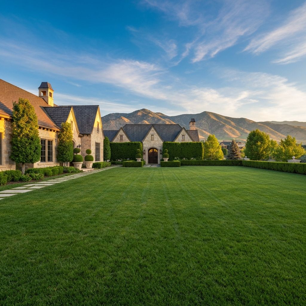 Traditional luxury estate exterior in Draper, Utah